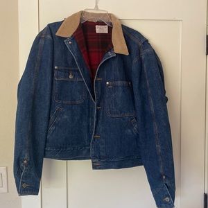 Vintage Polo Denim Barn Jacket Wool Lined